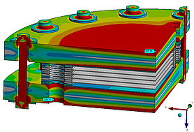 Spannungsverteilung kreisförmige Endplatten Merkle CAE