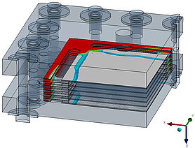 Contact pressure distribution square cells Merkle CAE