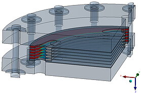 Contact pressure distribution circular cells Merkle CAE