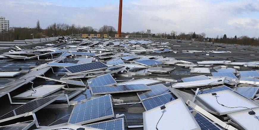 Storm damage to a PV plant