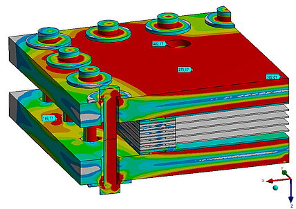 Spannungsverteilung quadratische Endplatten Merkle CAE